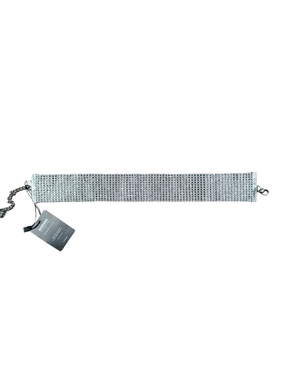 Crystal Rhinestone Choker Necklace - Silver